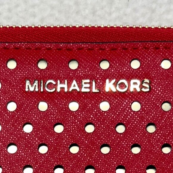 Michael Kors Red/Gold Eyelet wallet - Picture 3 of 13